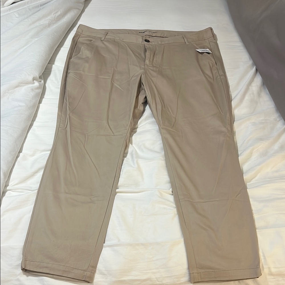 Old Navy Tan Chinos Flat Front Straight Leg